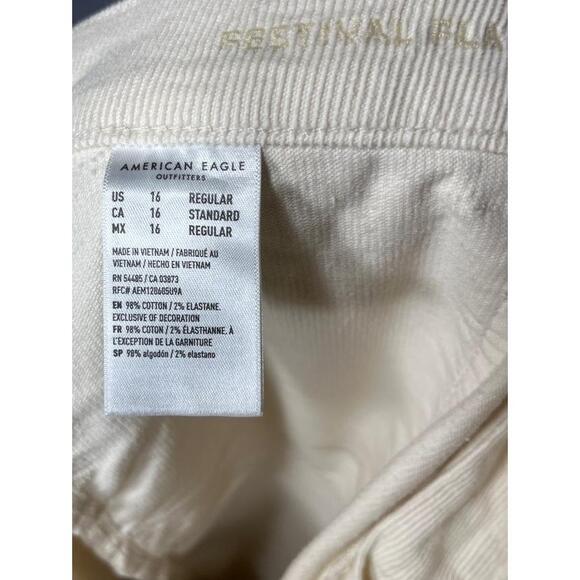 AMERICAN EAGLE Womens Size 16 Light Beige‎ High-Waisted Corduroy Festival Flare - Picture 10 of 10